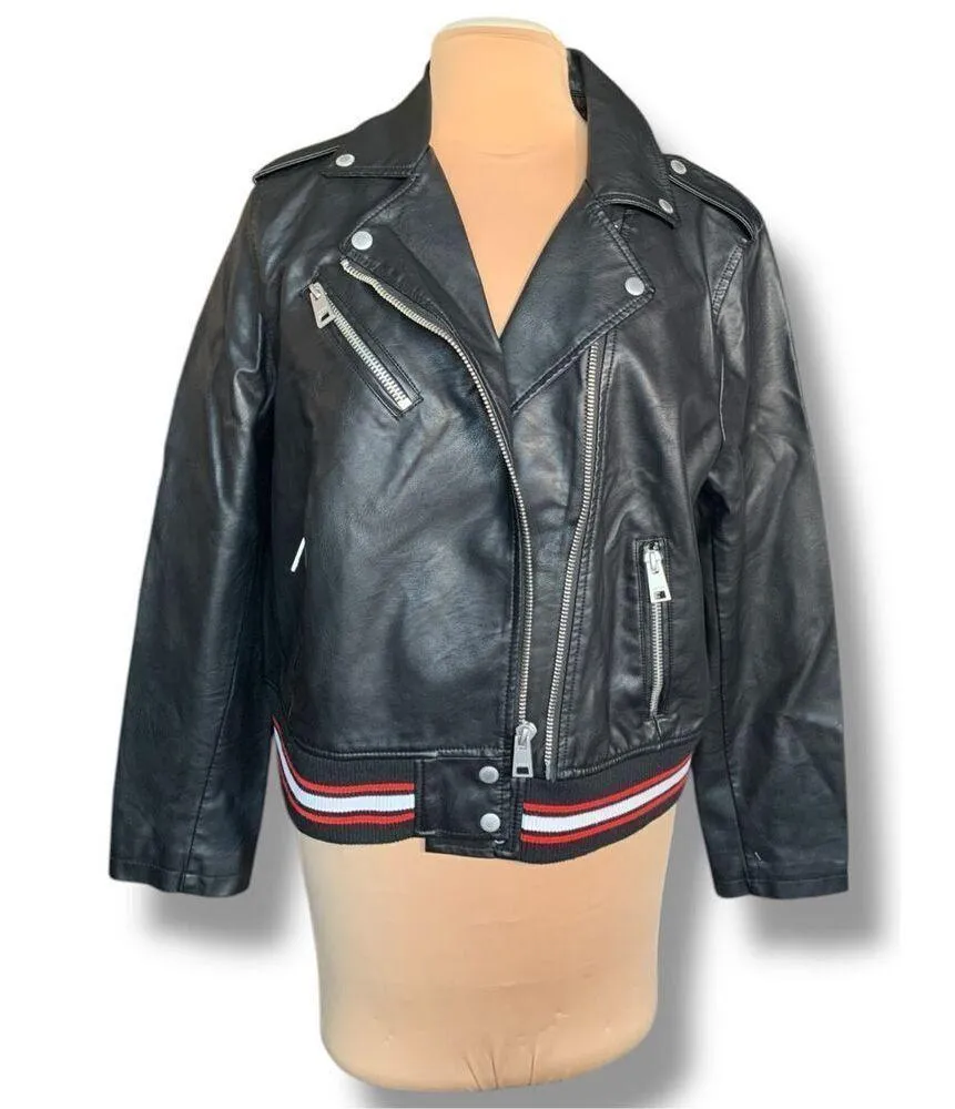 Levi’s NWT Faux Leather Moto Jacket Black Ribbed Hem Asymmetrical Zip Size XL - Image 2