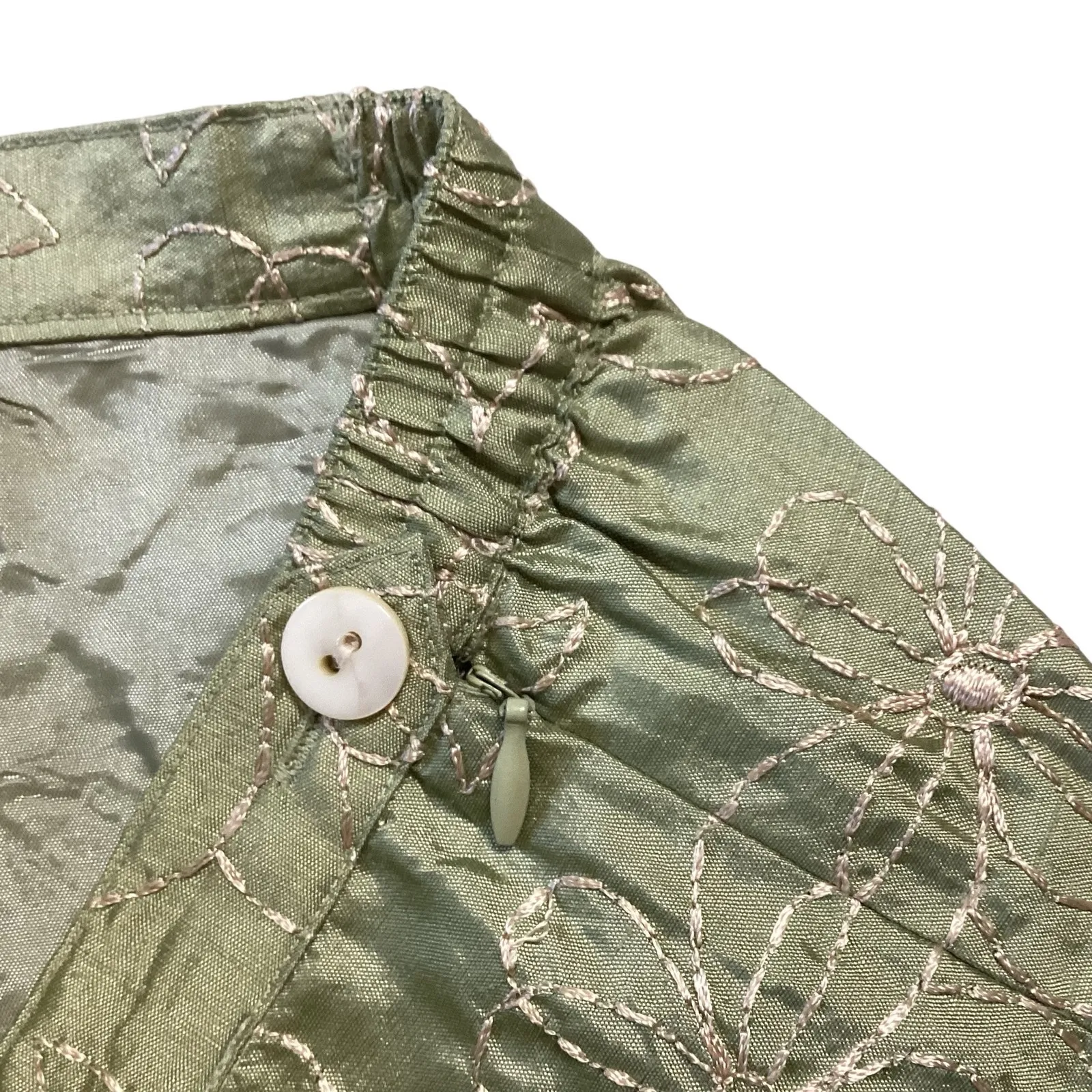 SilkLand Pure Silk Dress Pants Green Size 8 - Image 4