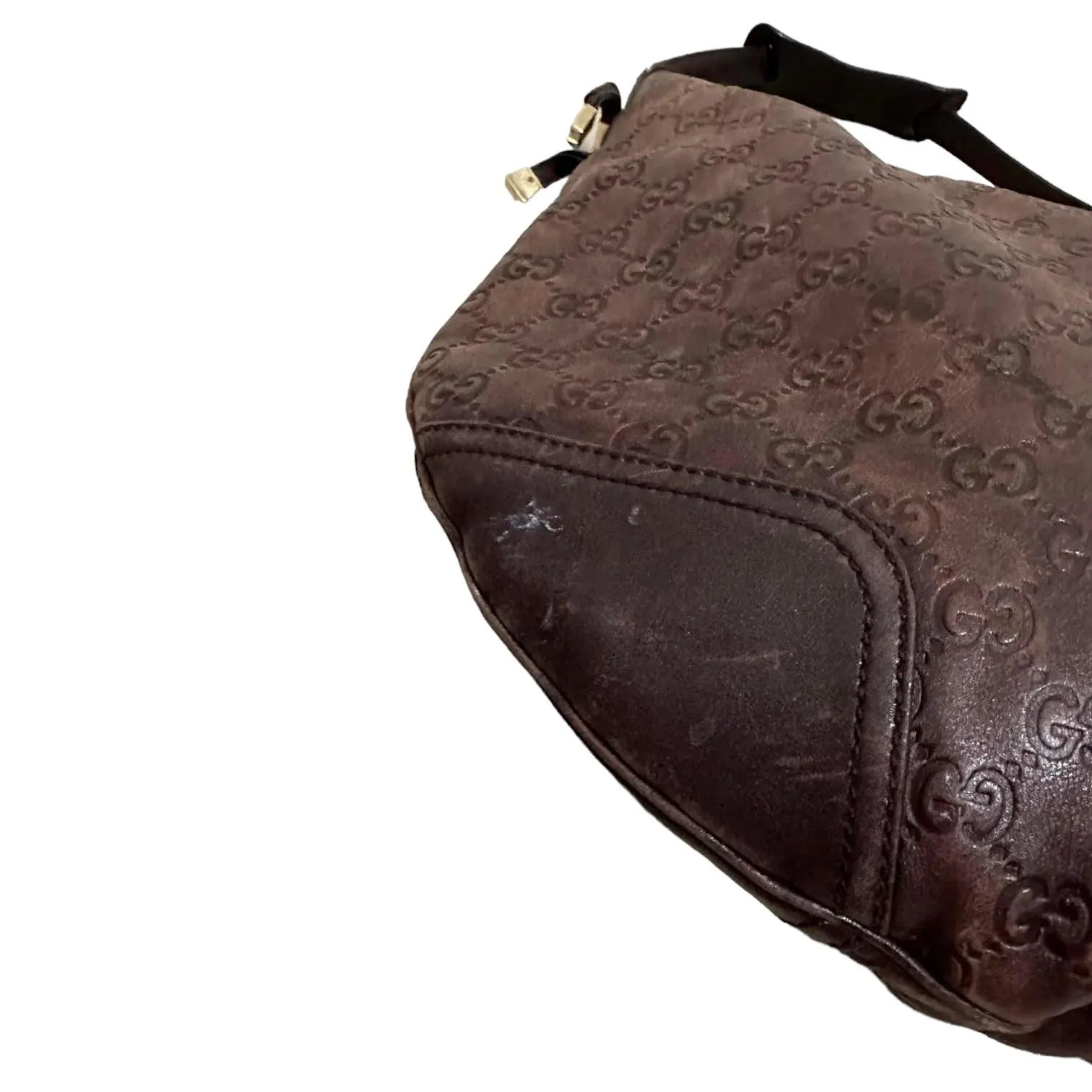 Authentic GUCCI‎ Guccissima Large Leather Princy Hobo Shoulder Bag Brown 162882 - Image 5