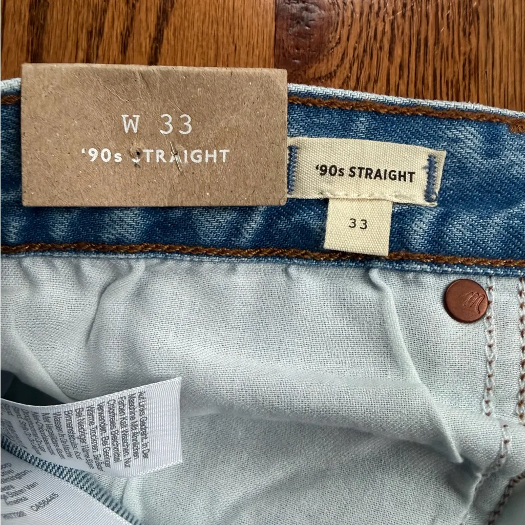 Madewell The ’90s Straight Jean – Size 33 – NWT - Image 8