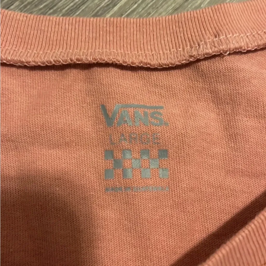 Vans Cropped Orange Short Sleeve T-shirt Womens Size L California Skater Beach - Image 4