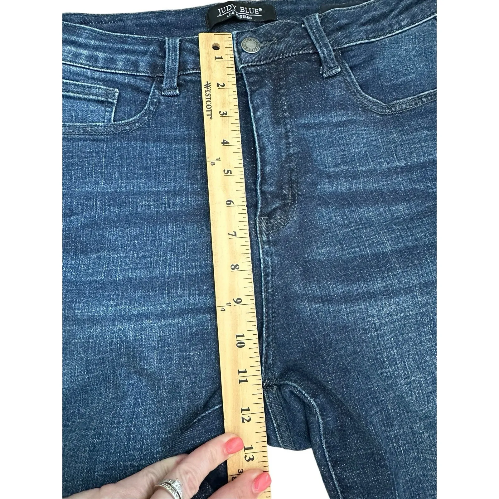 Judy Blue Jeans Skinny Jeans Womens 11/30 Raw Hem Stretch New‎ Dark Wash #J6-4 - Image 4