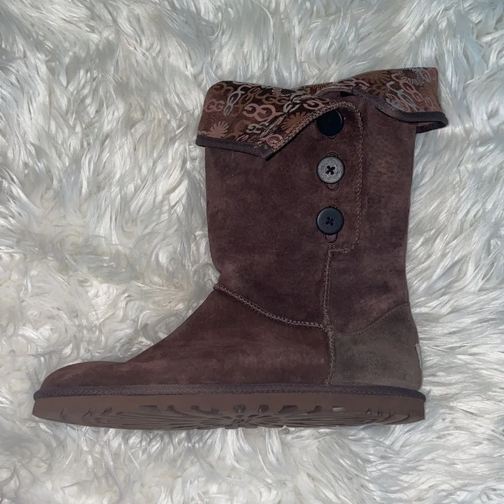 UGG Lo Pro Mid Calf Button Boot - Chocolate Brown - Image 6