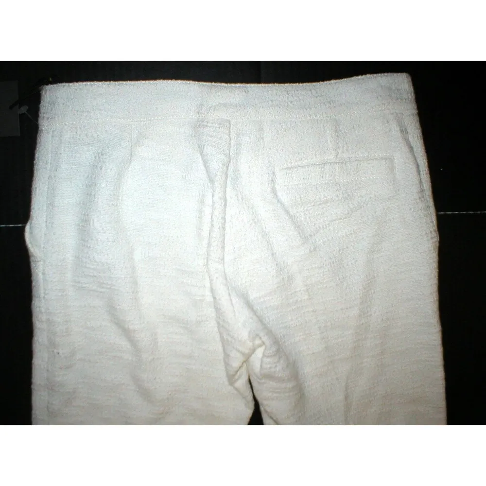 New NWT Authentic Designer Womens 2 Jo No Fui White Crop Pants 38 IT Italy 3/4 - Image 7