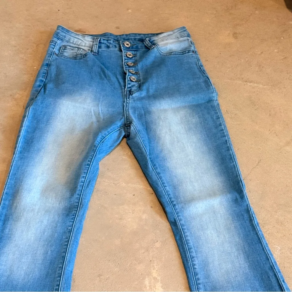 SHEIN Light Blue Wide Leg Jeans - Image 3