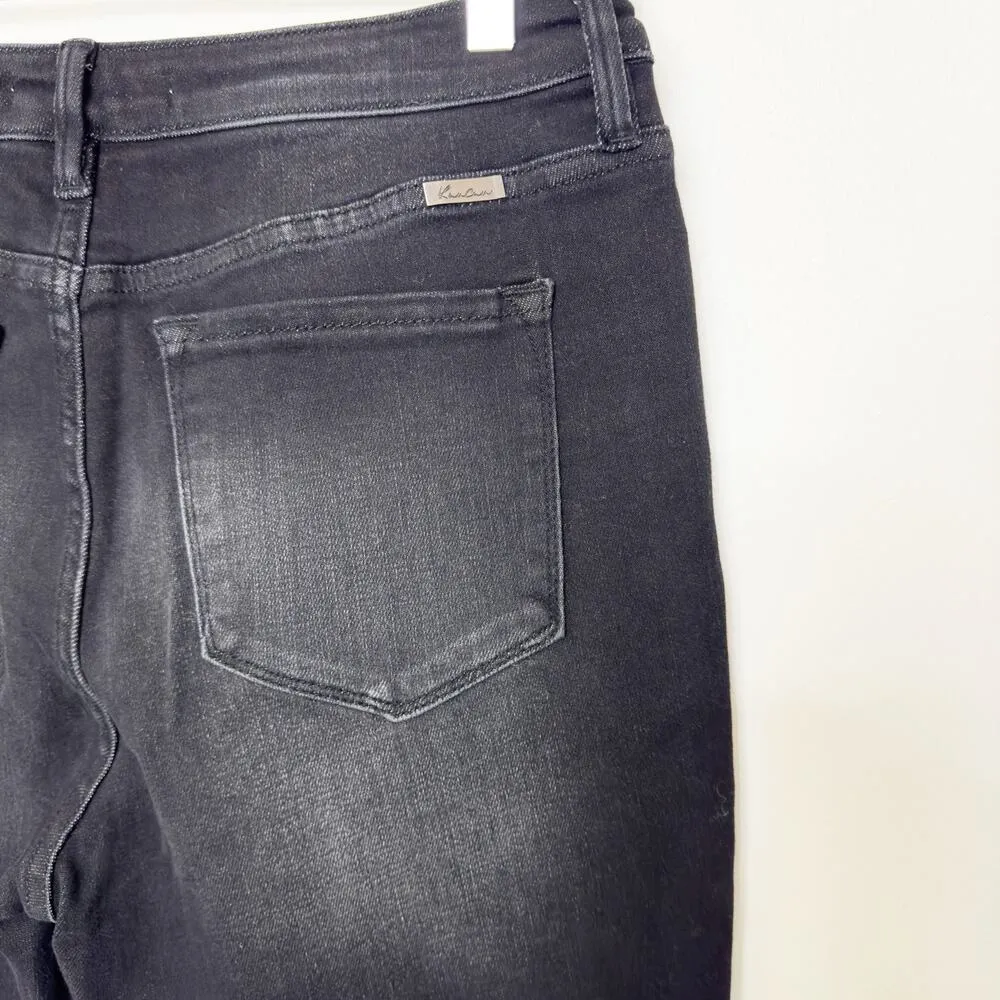 KanCan Maurices High Rise Black Wash Frayed Hem Bootcut Jean 30 - Image 4