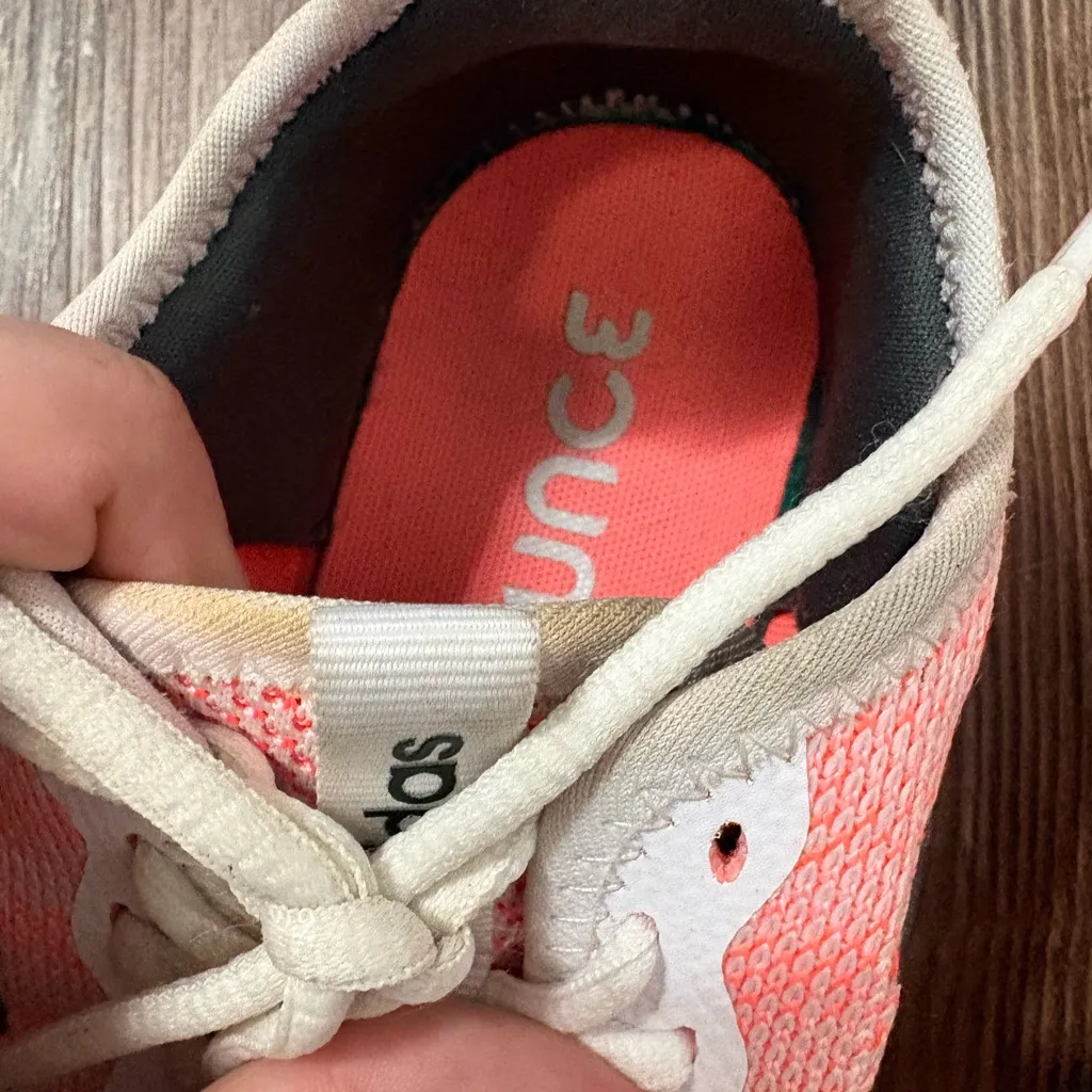 Adidas Bounce Pink Coral Running Sneakers 6 Activewear Walking Gym Workout - Image 11