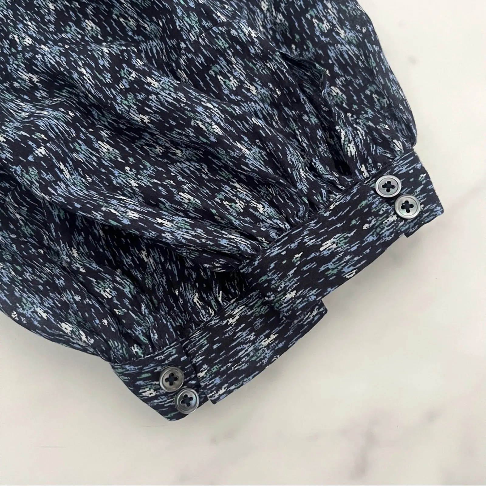 Joie Jade babydoll Mini Dress Graphite cotton floral Sz S cottage core peasant - Image 8