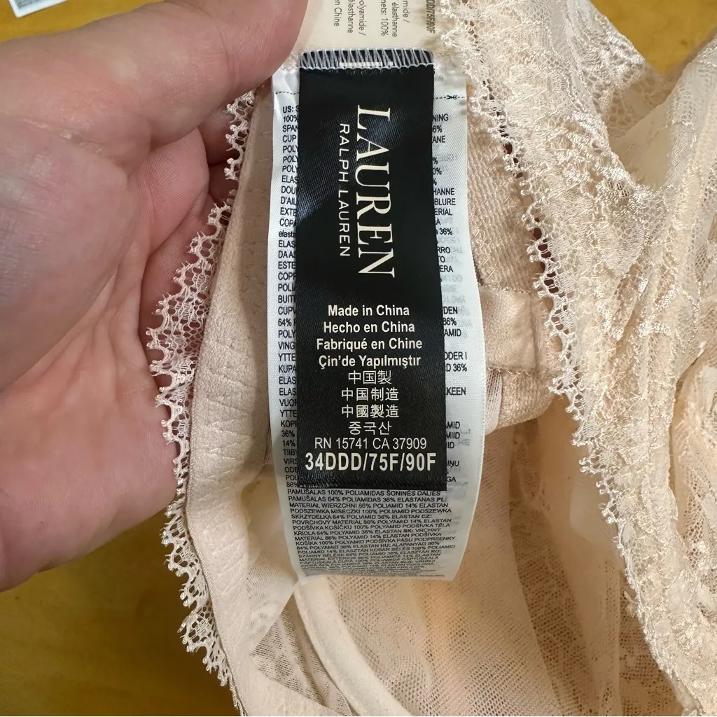 NWT Lauren Ralph Lauren Matching Lace Bra and Panty Set 34DDD Medium - Image 14