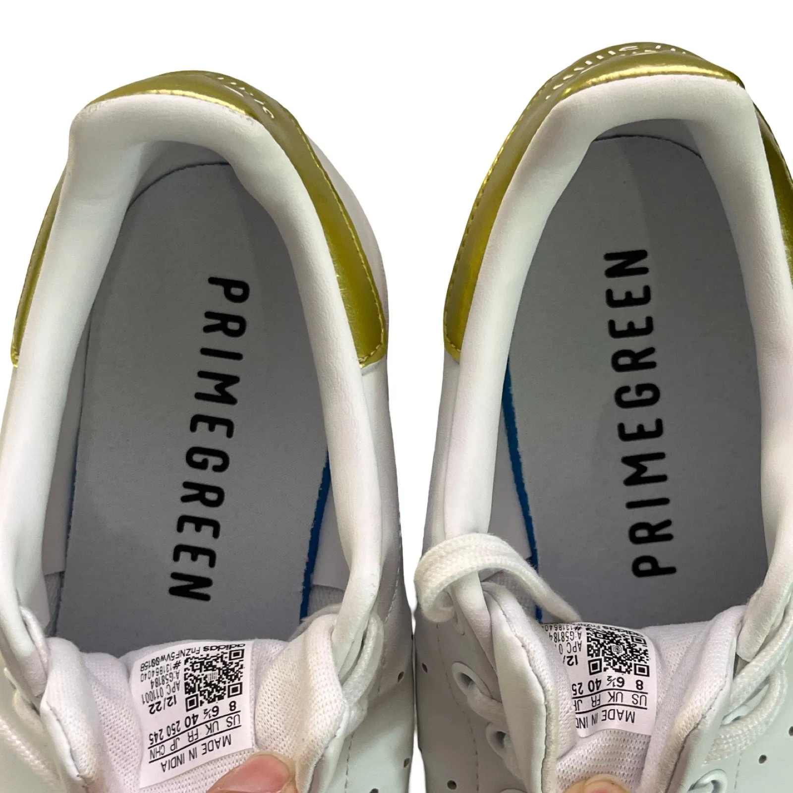 Adidas Stan Smith Primegreen White Gold Metallic Sneakers Size 8 Women - Image 7