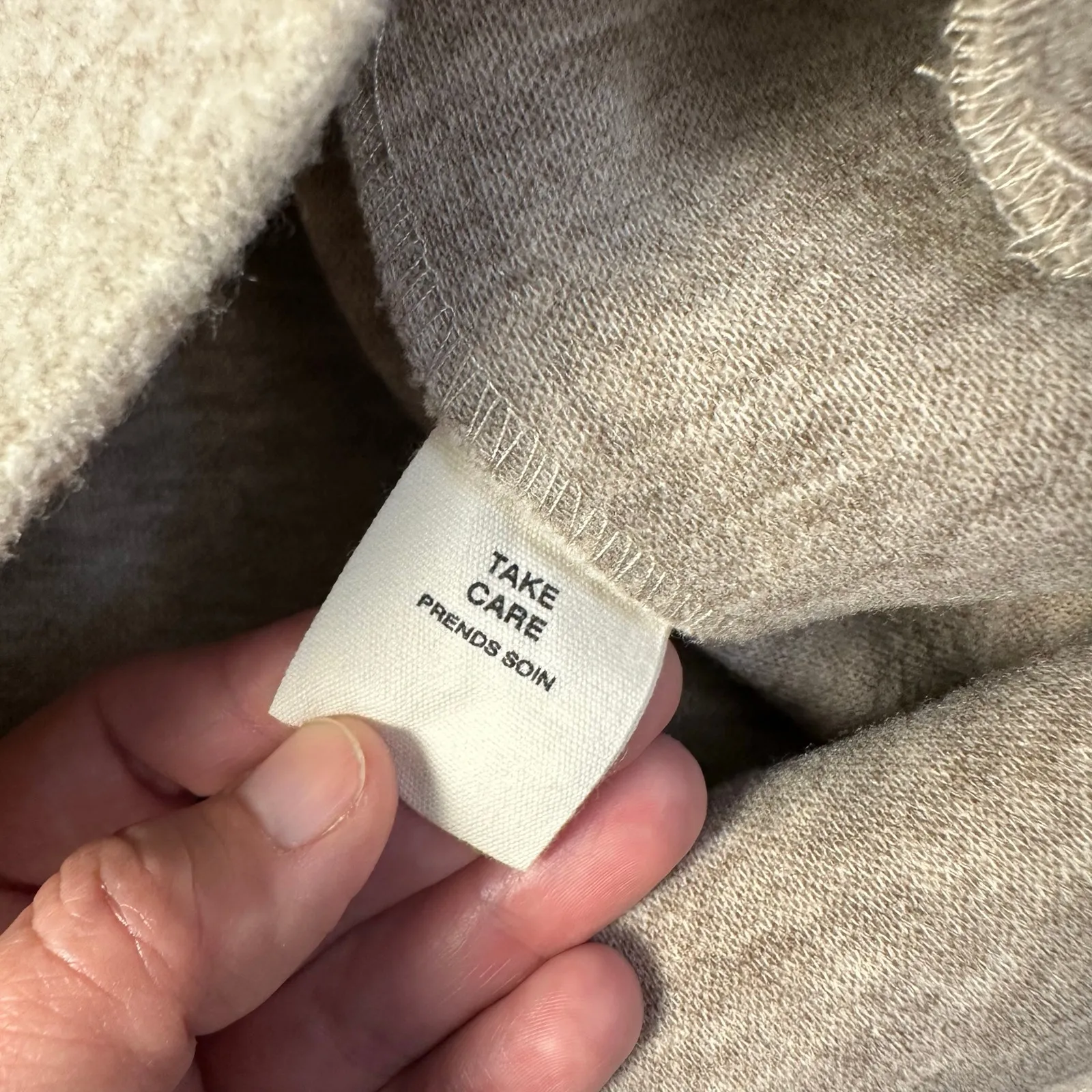 Avec Les Filles Women’s Relaxed Zip Front Jacket Cream Size L Felted Winter - Image 10