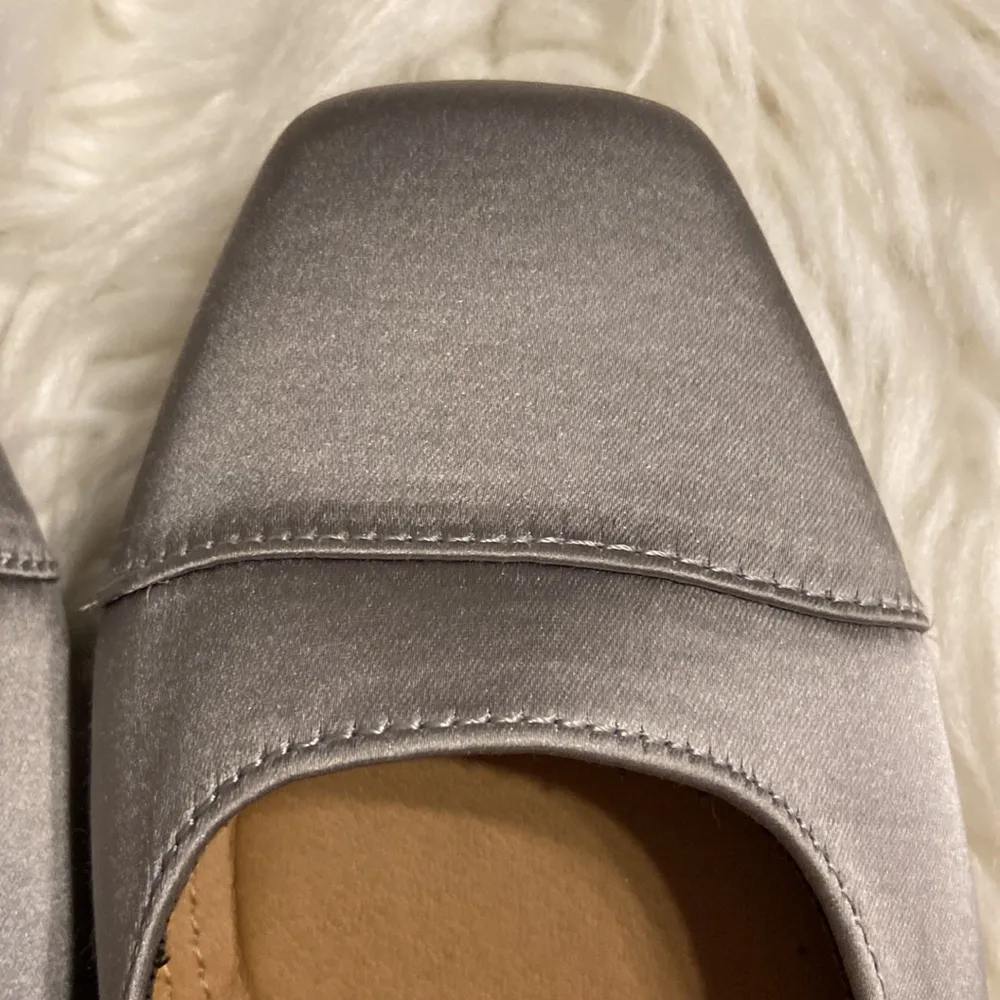 asos DESIGN Silver Ballet Flats Slide On Dress Shoes size 4 US size 6 BNWOT - Image 11