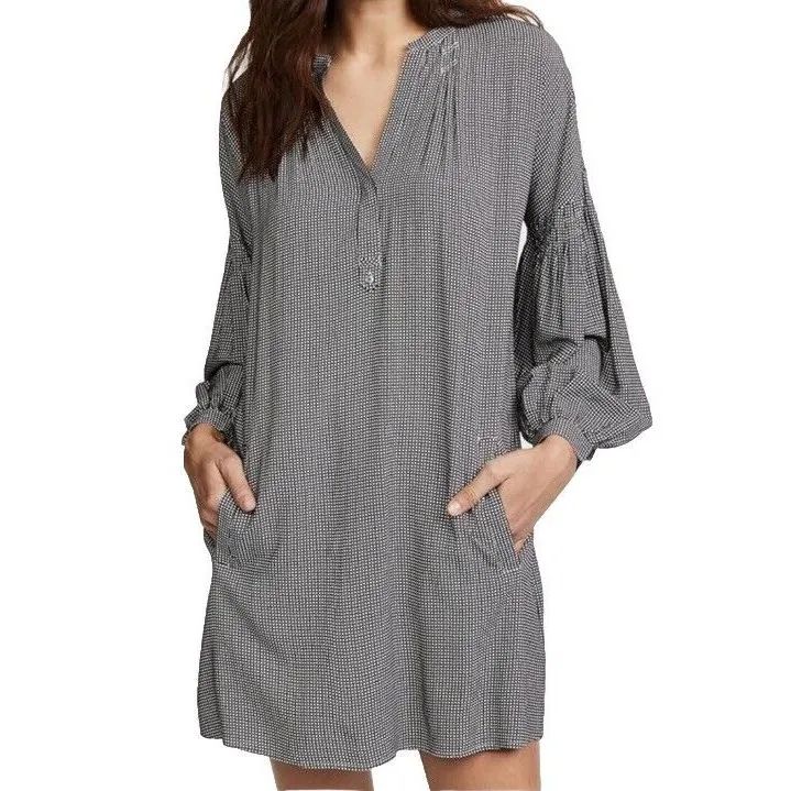 Joie Womens Eguine B‎ Dress Small 100% Rayon Long Sleeve V-neck - Image 8