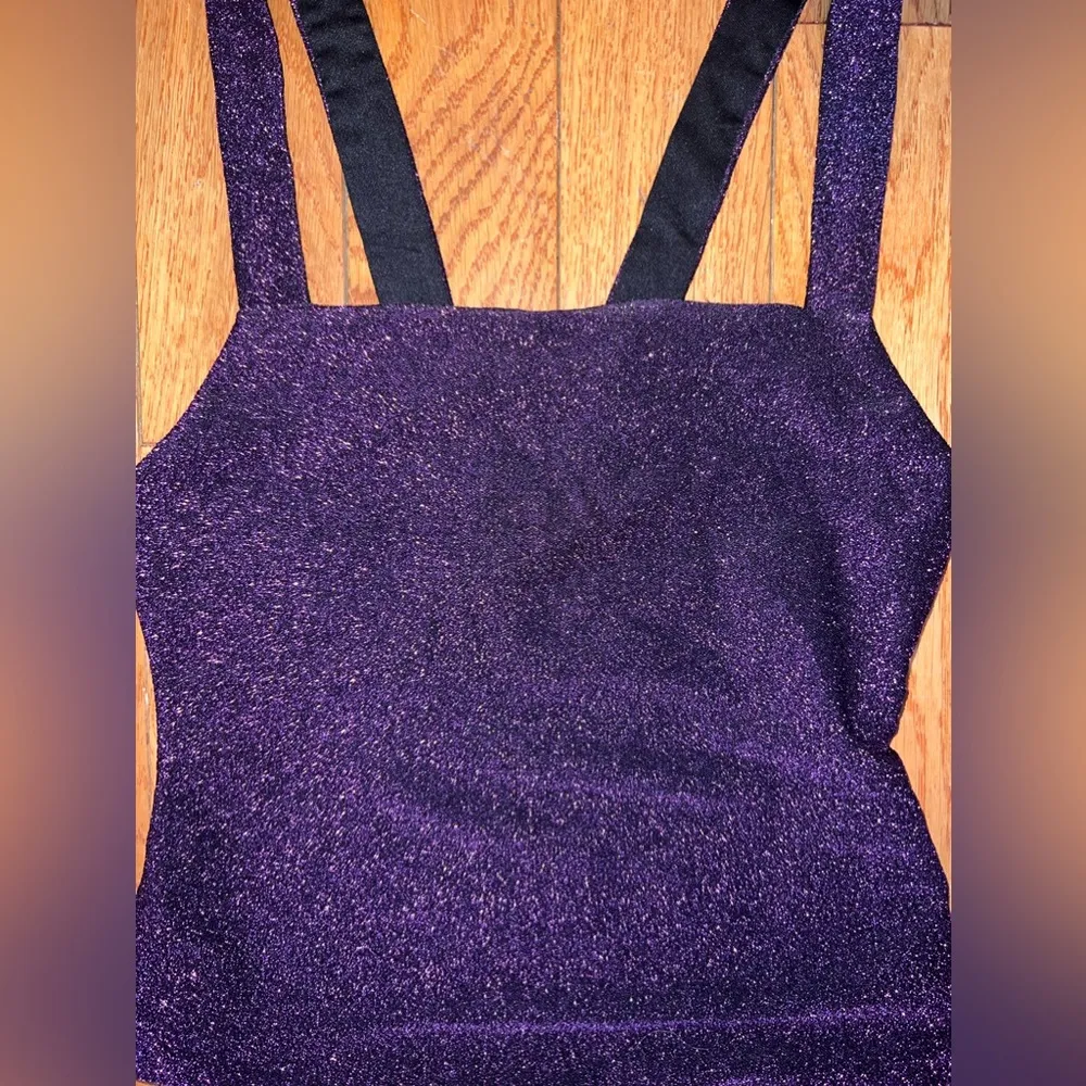 Privacy Please Purple Metaliuc Tank Bodysuit - Image 4