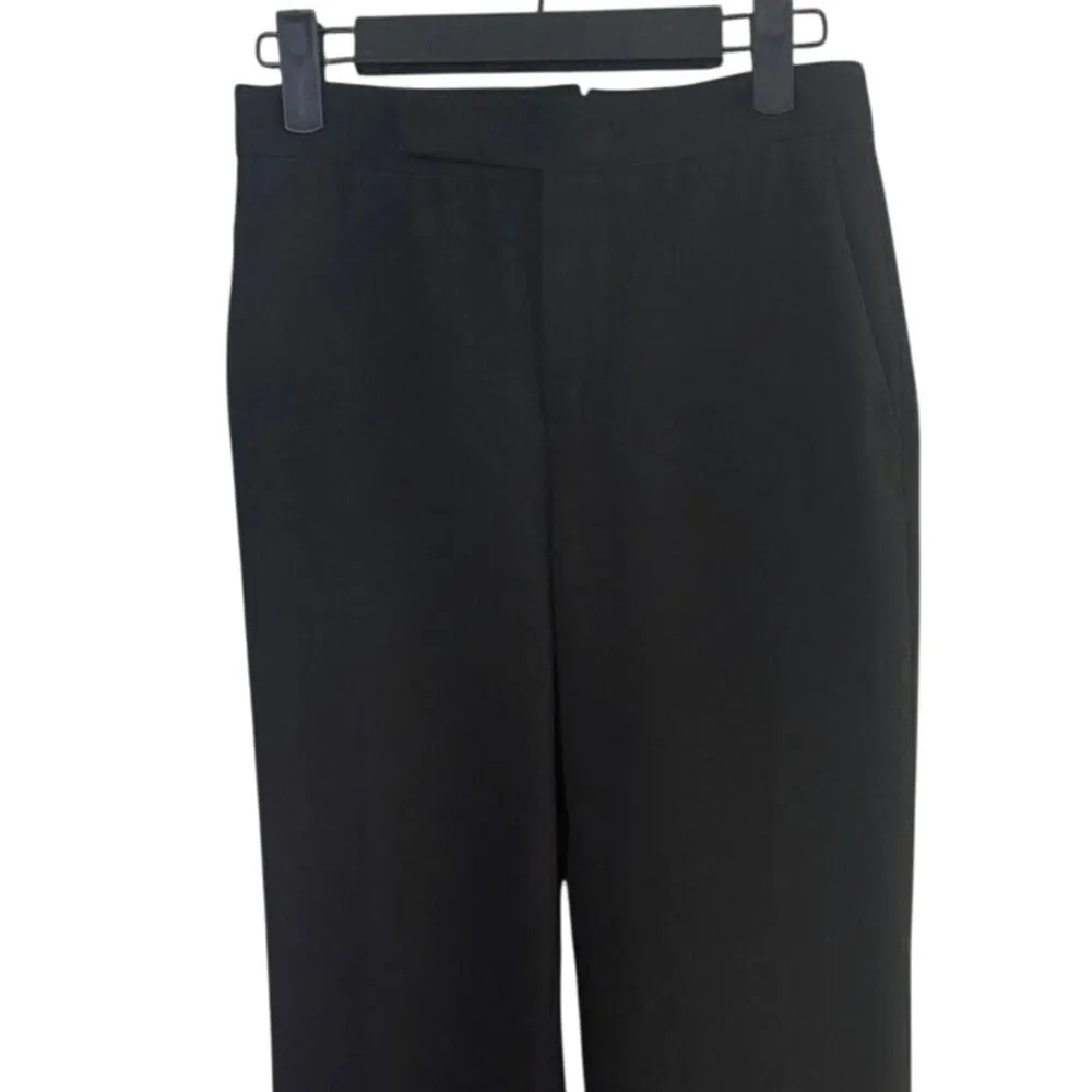 Zara Straight Leg Career Trouser Dress Pants Pockets Clasp Button Close XS Black - Image 2