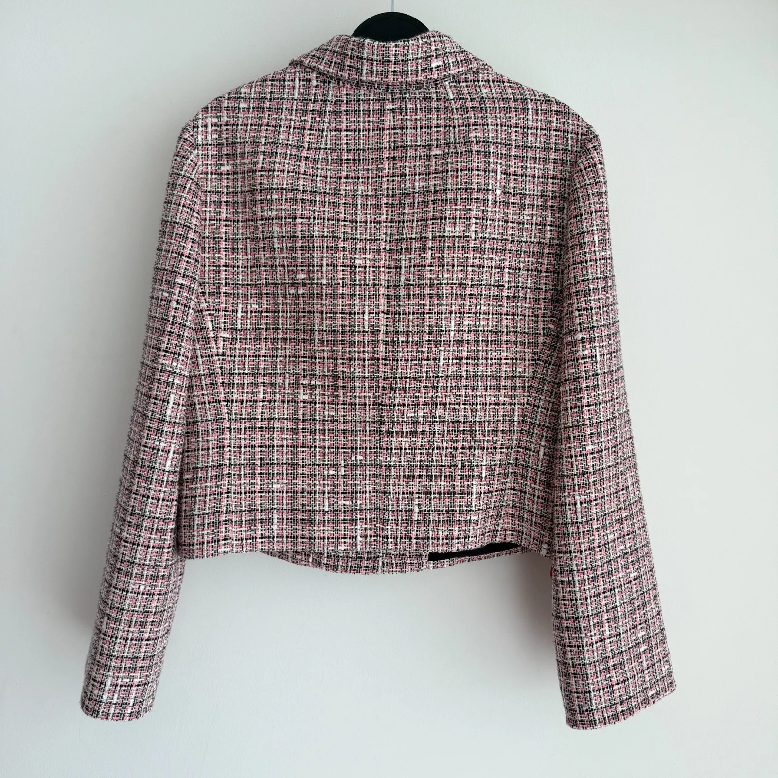 Theory Tweed Blazer Jacket 10 Pink Quiet Luxury Elegant Old Money Blair Waldorf - Image 3