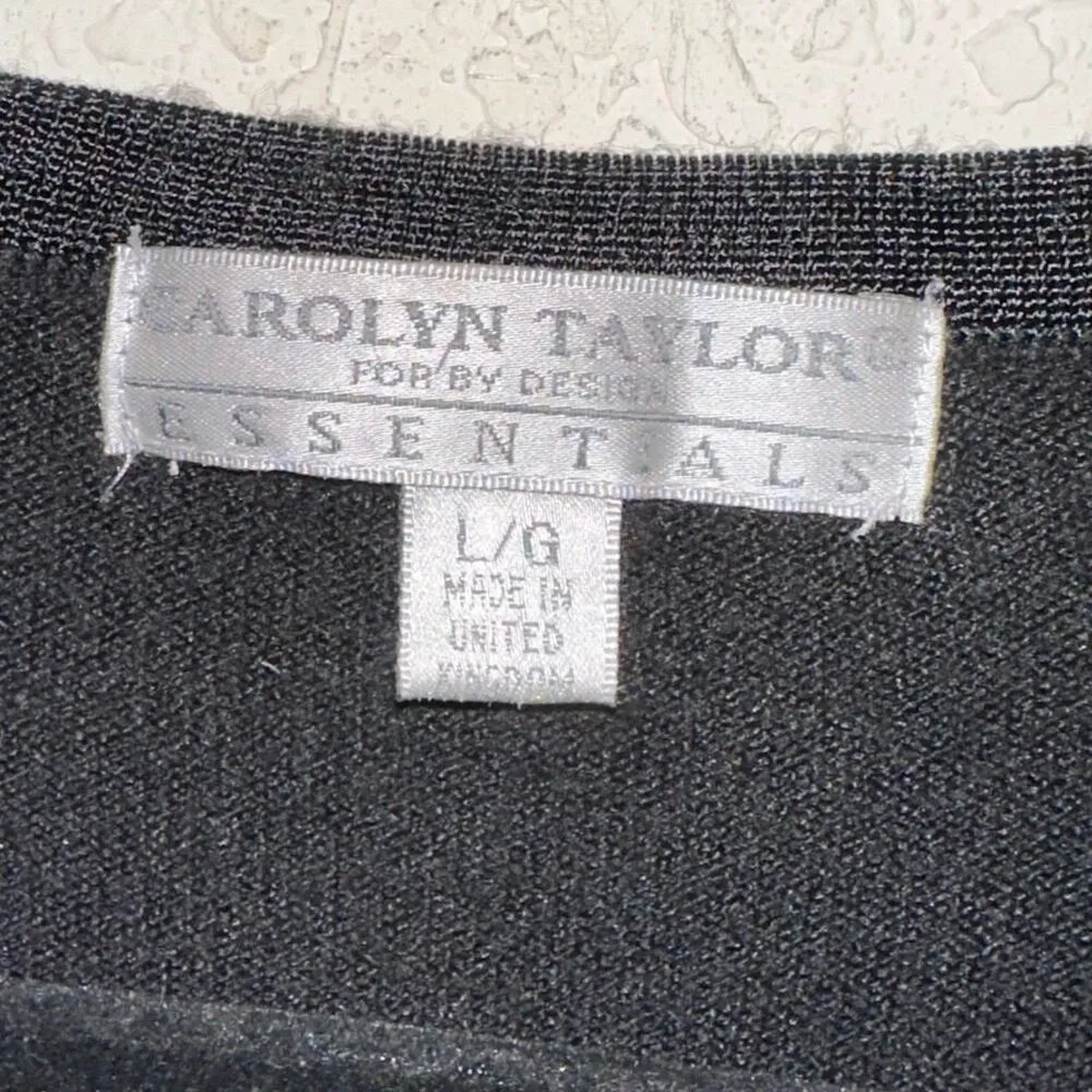 Carolyn Taylor Essentials Black Knit Crewneck Short Sleeve Sweater - Image 4