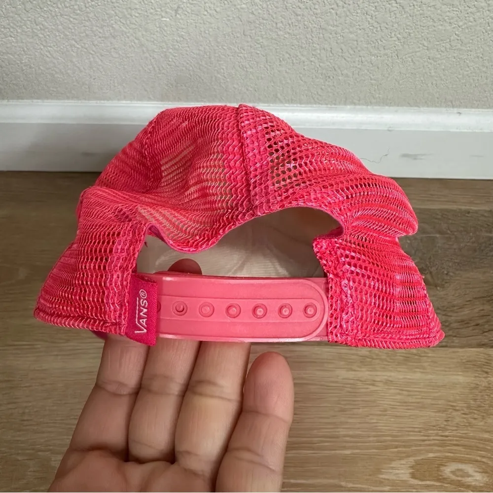 Vans Off the Wall Women's Pink White Snapback Hat - Image 9
