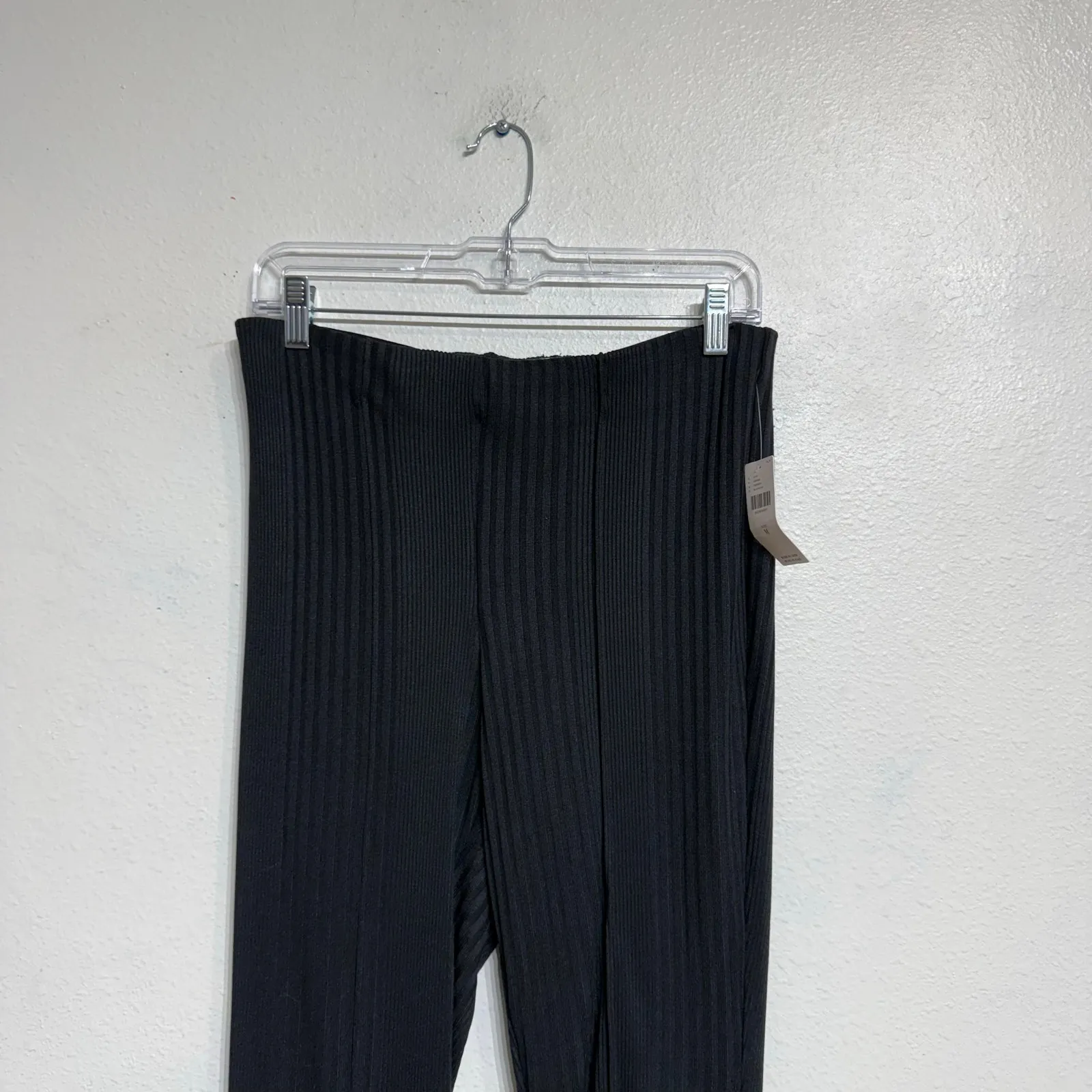 Anthropologie Maeve Black Ribbed Flare Leggings Sz M NWT - Image 3