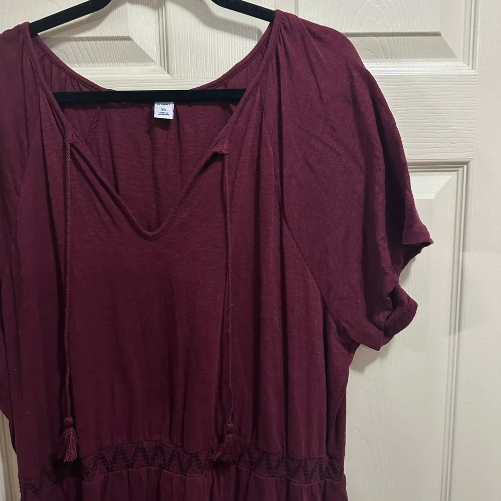 Old Navy short sleeve knit maroon dress size XXL - Image 2