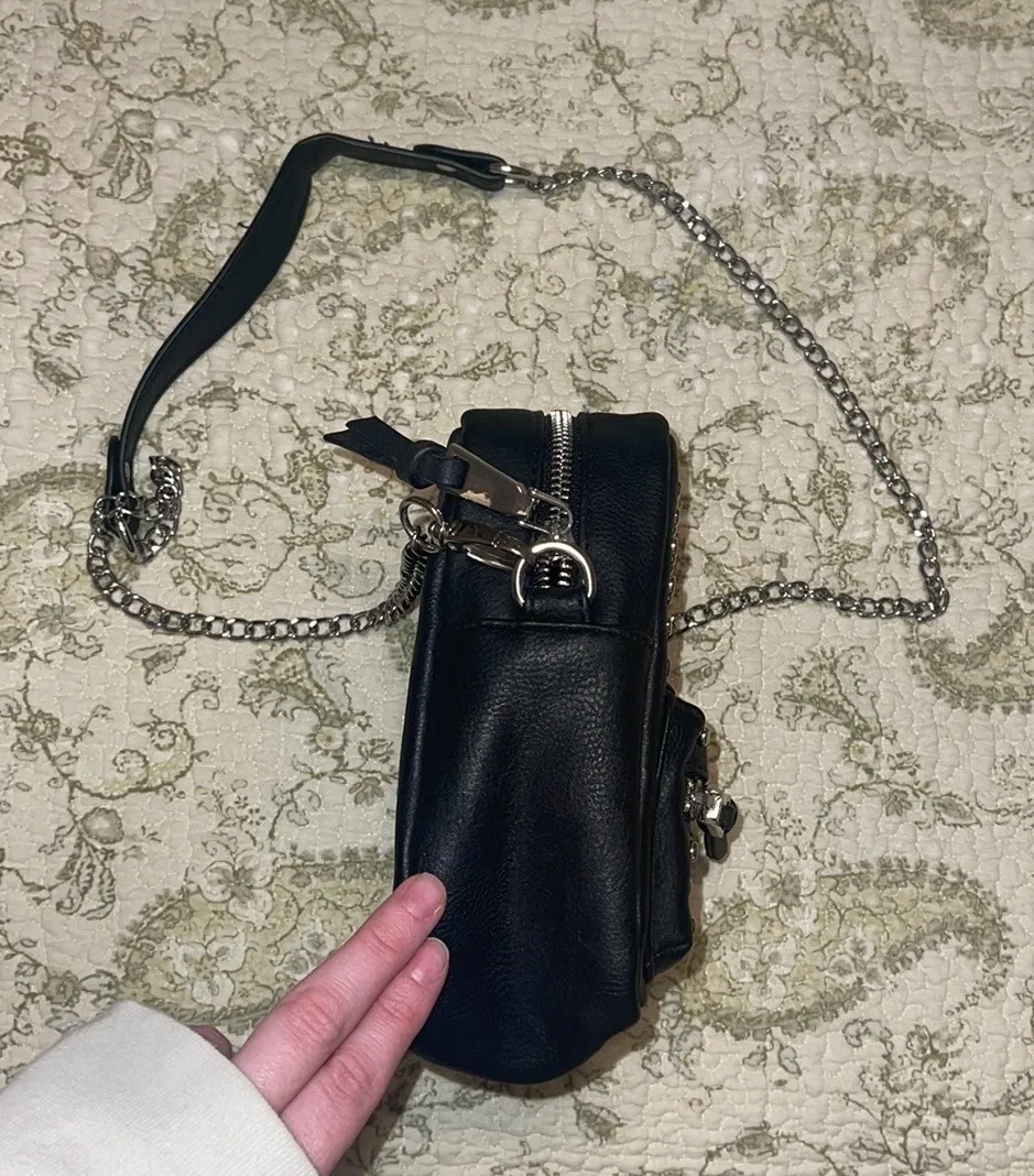 Silver Studded Crossbody Bag - Image 3