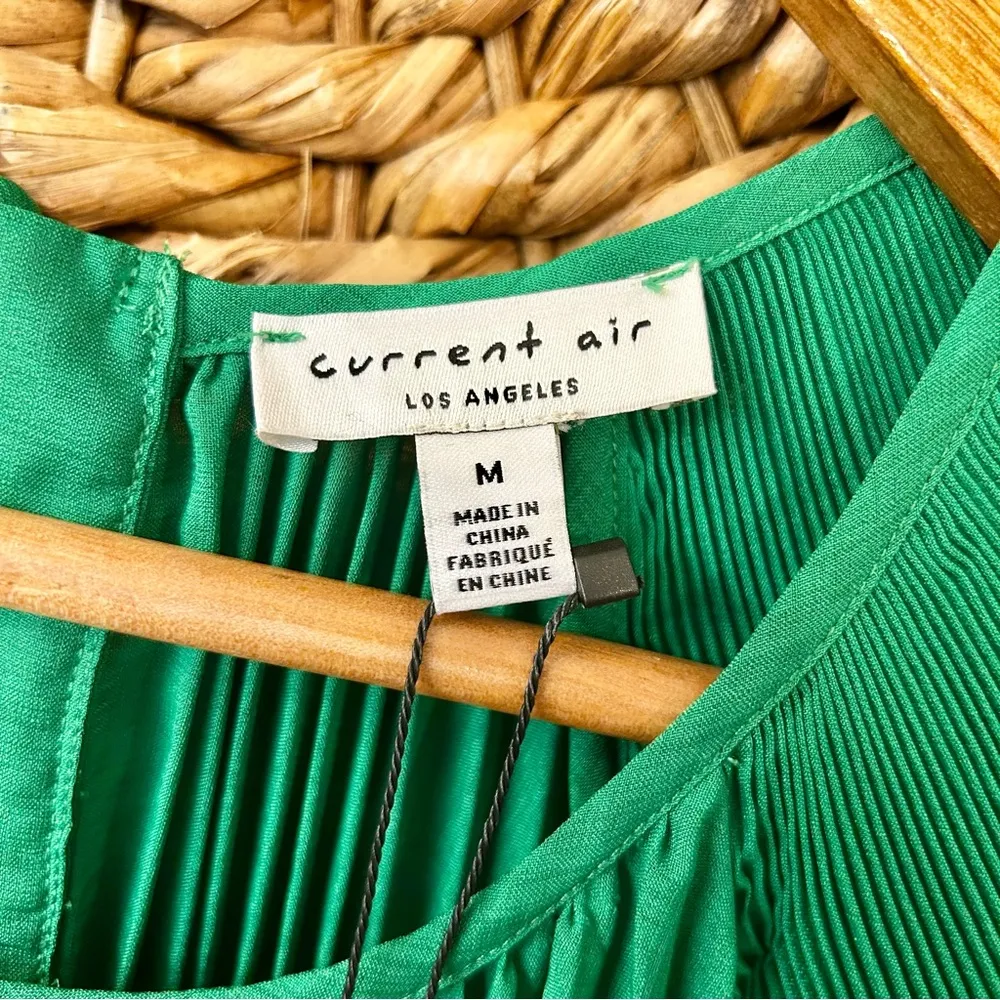 NWT Current Air Mona Pleated Maxi Dress Green Size Medium - Image 14