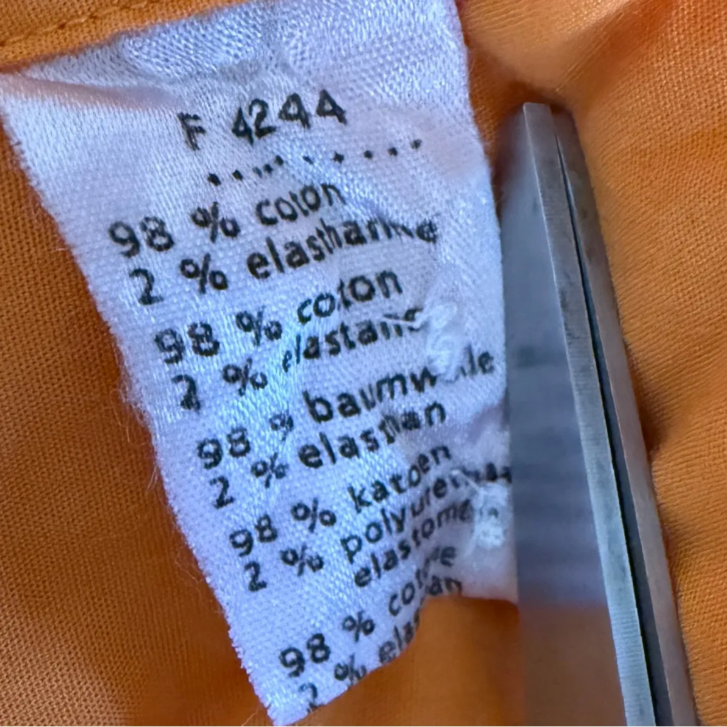 Vintage Lacoste Orange Button Front Blouse Shirt Women's Size 34 - Image 15