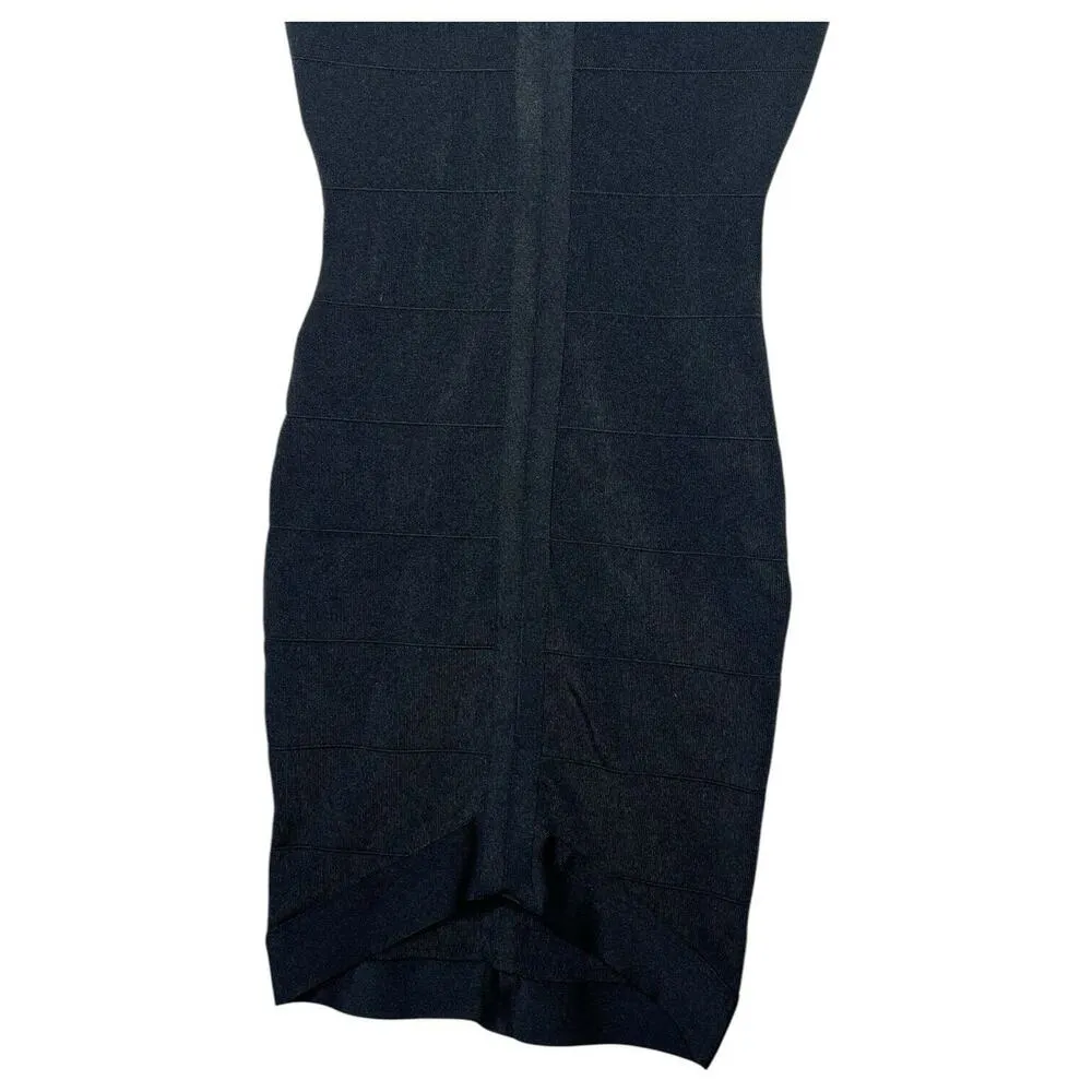 Kardashian Kollection New  Dress Womens S Bandage Mesh V Neck Bodycon Club Black - Image 3