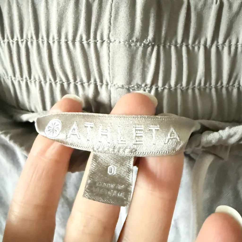 Athleta Linen Blend Athletic Shorts in Light Gray Size 0 - Image 4