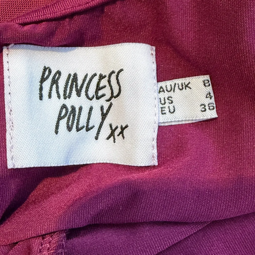 PRINCESS POLLY Low Back Mesh Trumpet Sleeve Mini Dress Size 4 / small - Image 9