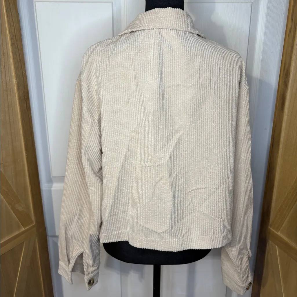 Chic Cream corduroy Jacket Size M - Image 3