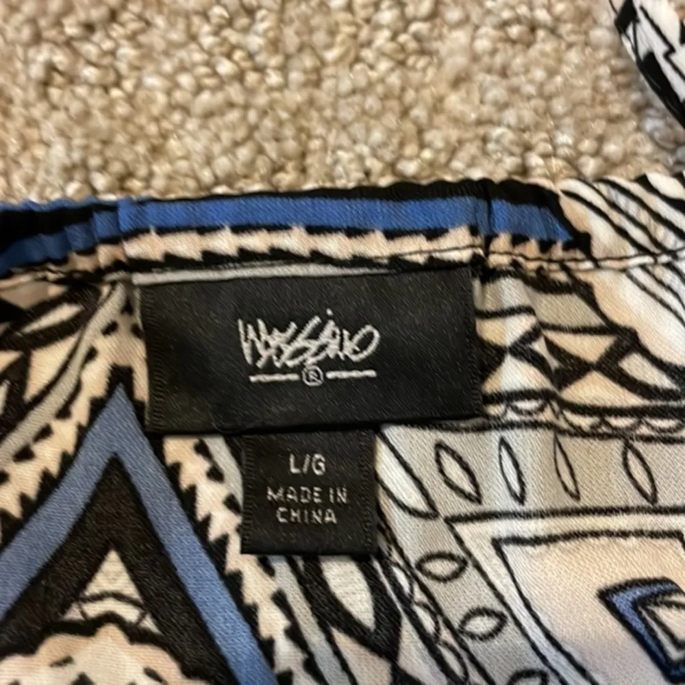 Mossimo Blue & Black Geometric Spaghetti Strap Cinch Waist Romper - Image 6