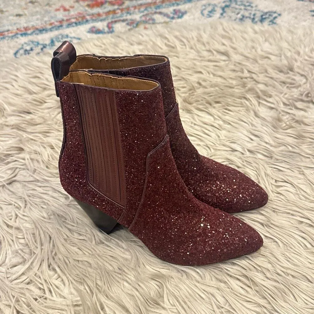 Veronica Beard  Bennett Crushed Glitter Booties Size 38 1/2 (US 8) - Image 3