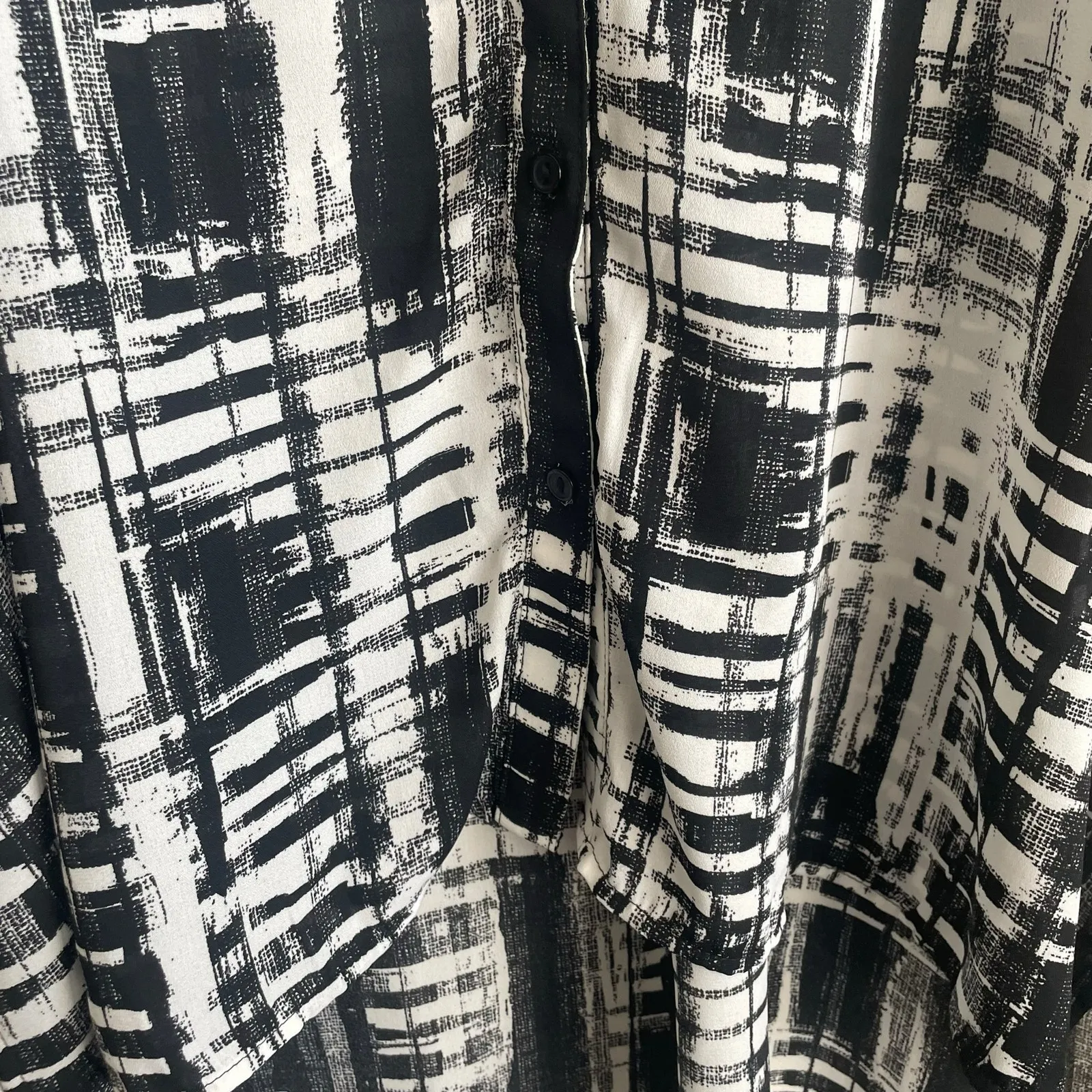 Avenue Women Tunic‎ Top 18/20 Split Neck 3/4 Roll Tab Sleeve Button Up Workwear - Image 7