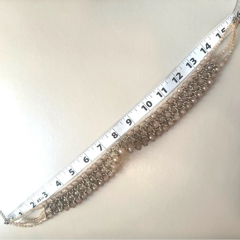 NY collection Peach gold tone choker necklace - Image 4