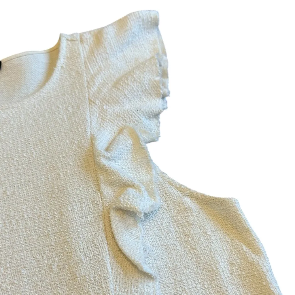 Joe's Jeans Alana Ruffle Sleeveless Shirt Top Blouse 100% Cotton Size Small - Image 4