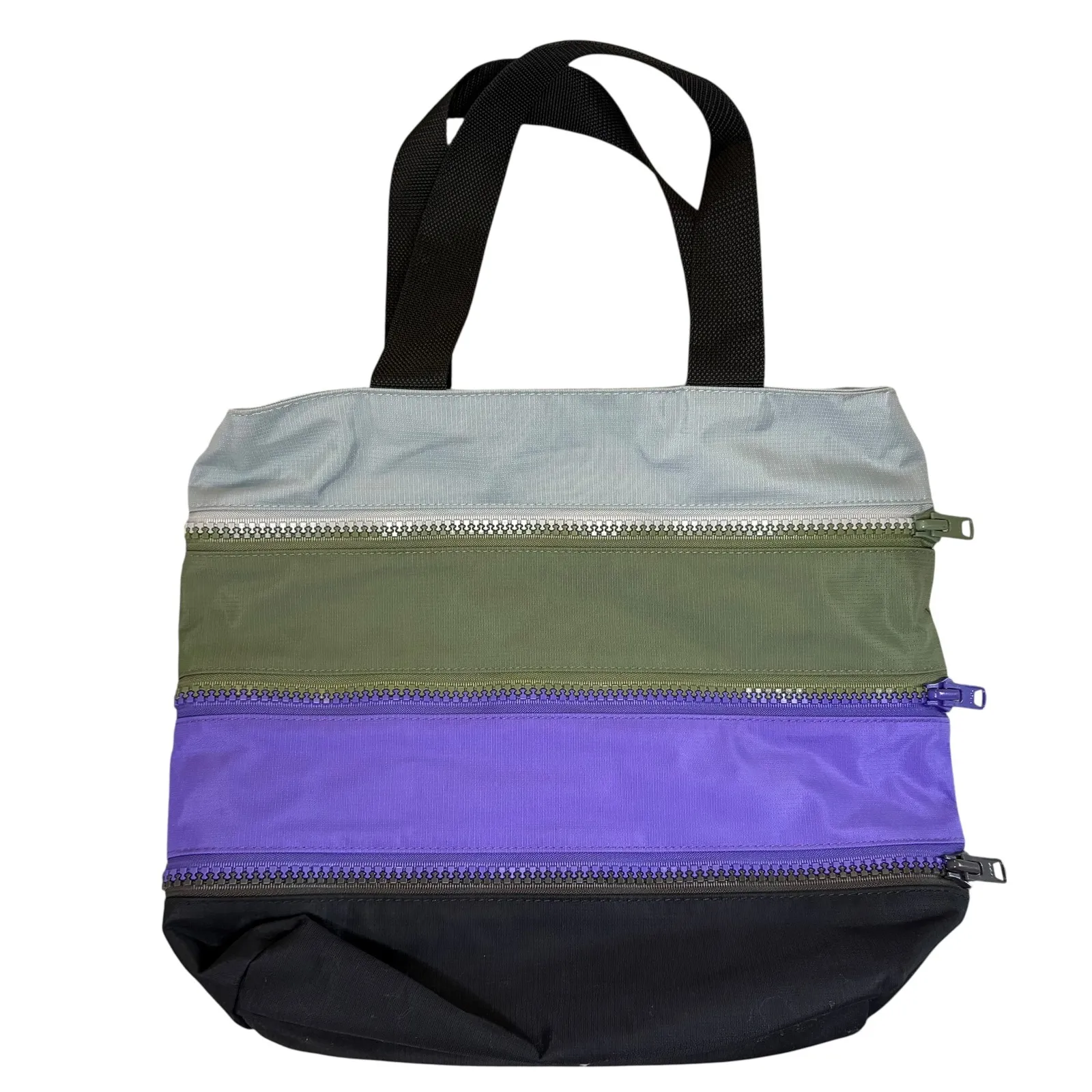 SACRASAC for MoMA Tote Bag Color‎ Block Zip Pocket Satchel Handbag Purse Black - Image 2