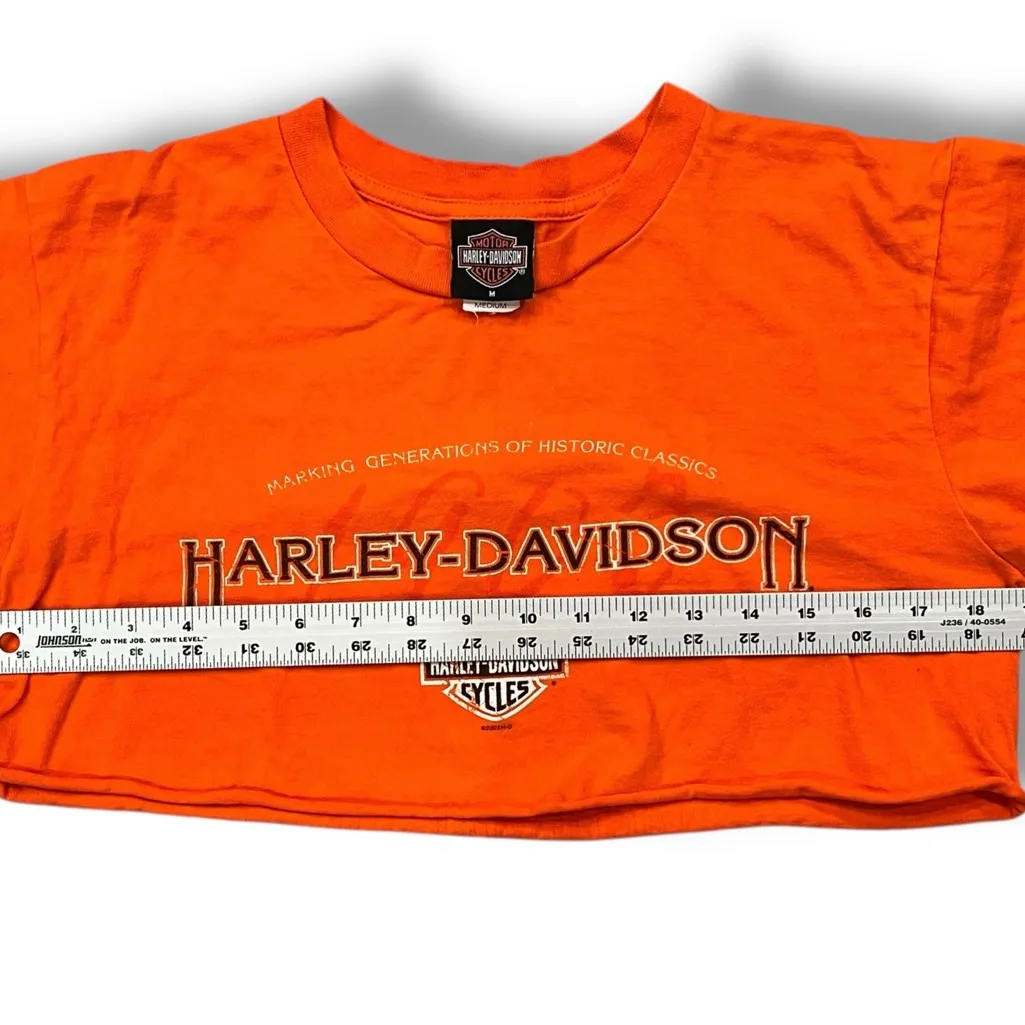 Harley Davidson Cropped Shirt M Short Sleeve Belleville WA Bikercore Sexy A - Image 7