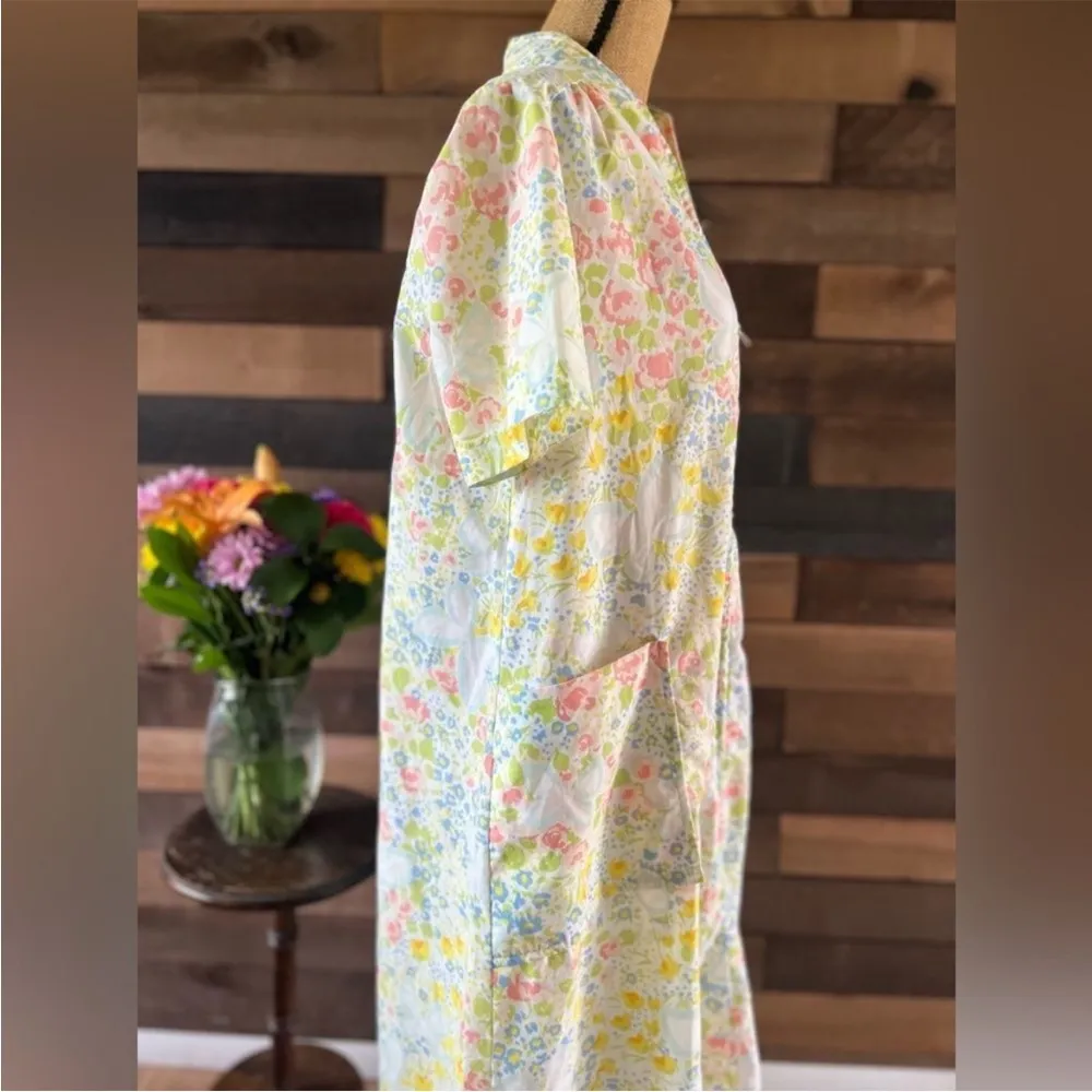 Vintage 1960s Kayser Pastel Floral & Butterfly Pattern Nightgown Dress USA Made Size undefined - Image 7