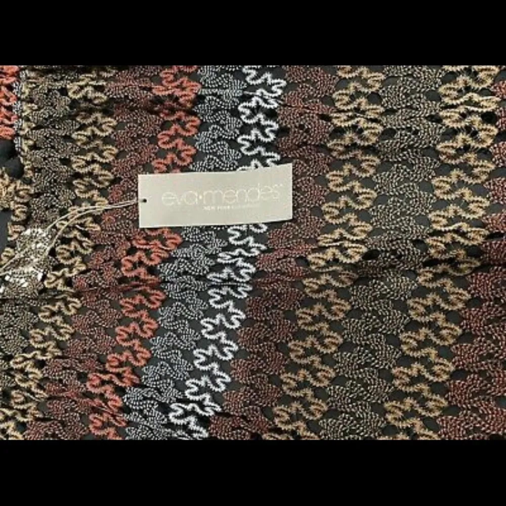 New York & Co Eva Mendes maxi Sun beach Coverup knit mesh Slits neutral maxi Black Size M - Image 4