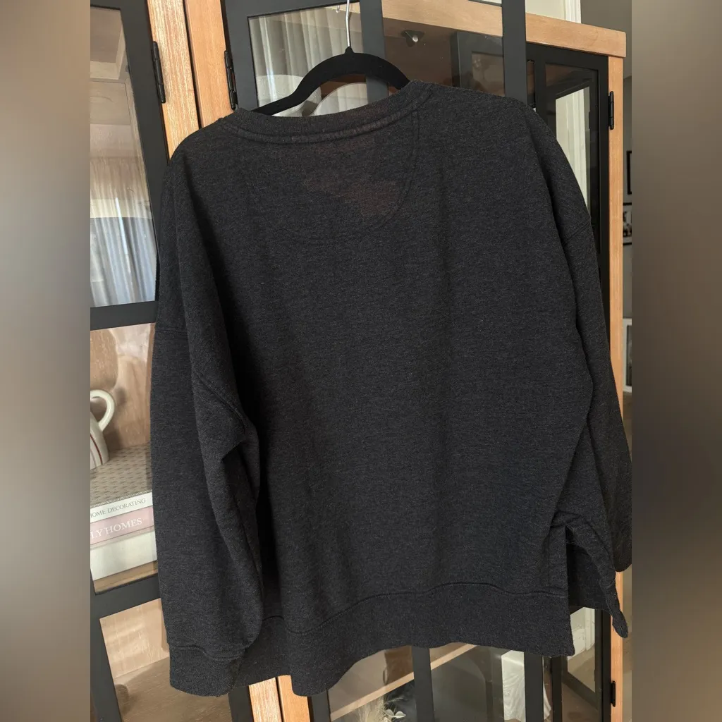 Def Leppard Pyromania Tour Leopard pullover crewneck charcoal fleece oversized - Image 9