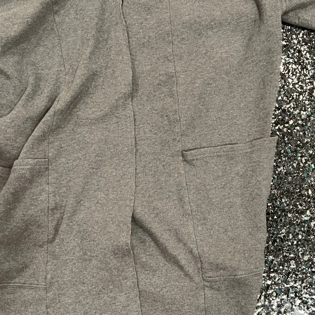 Pact Organic Cotton Airplane Wrap Open Front Cardigan Sustainable Eco M/L Gray Size L - Image 2