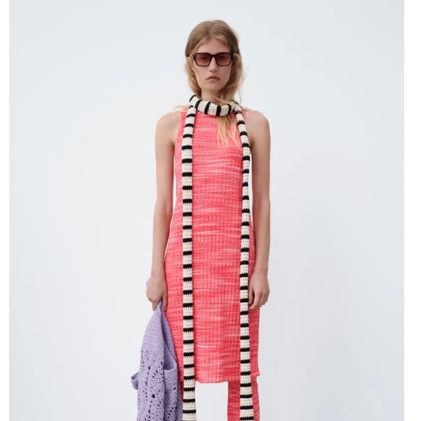 NWT ZARA RED RIBBED LONG OPEN BACK MIDI DRESS STRETCH BLOGGERS FAV SMALL - Image 6