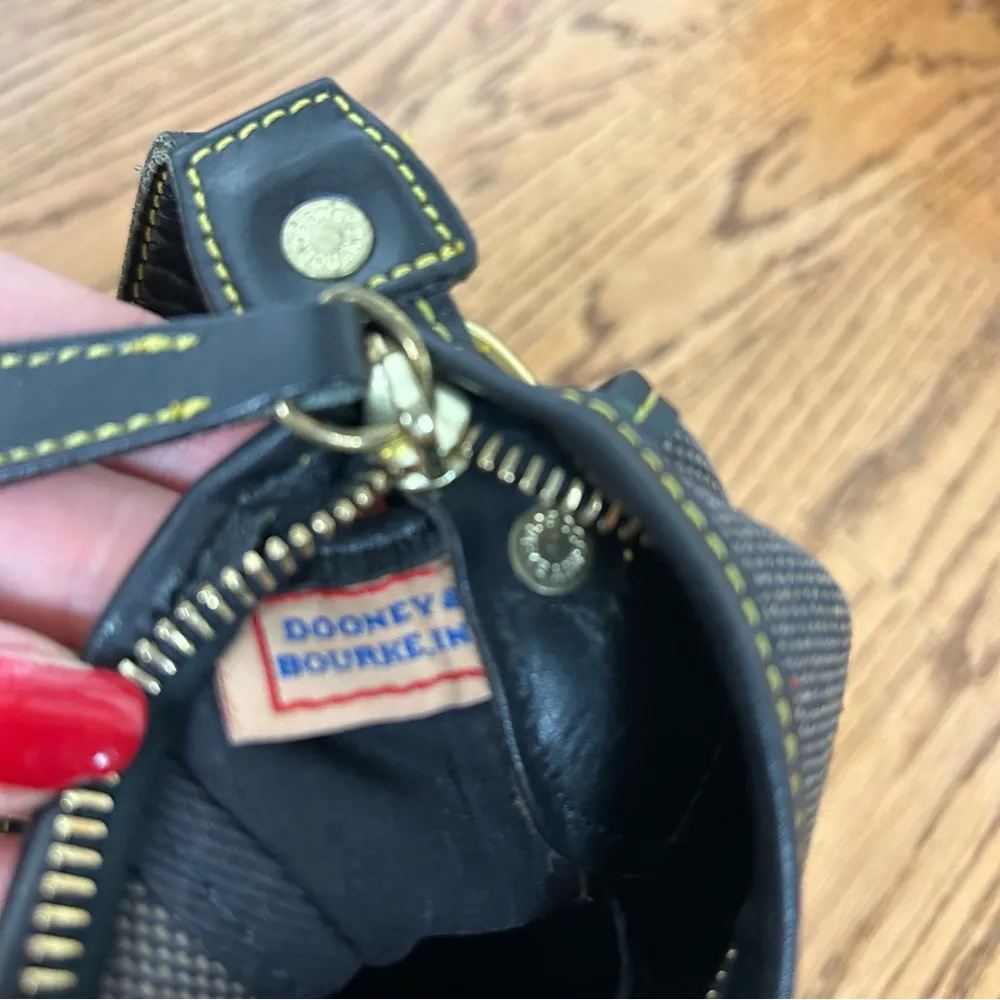 Dooney & Bourke Canvas Tweed Leather Shoulder Bag - Image 13