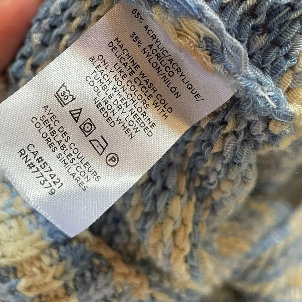 Ann Taylor Blue Yellow Stretch Knit Sleeveless Casual Normcore Sweater Tank Top - Image 4