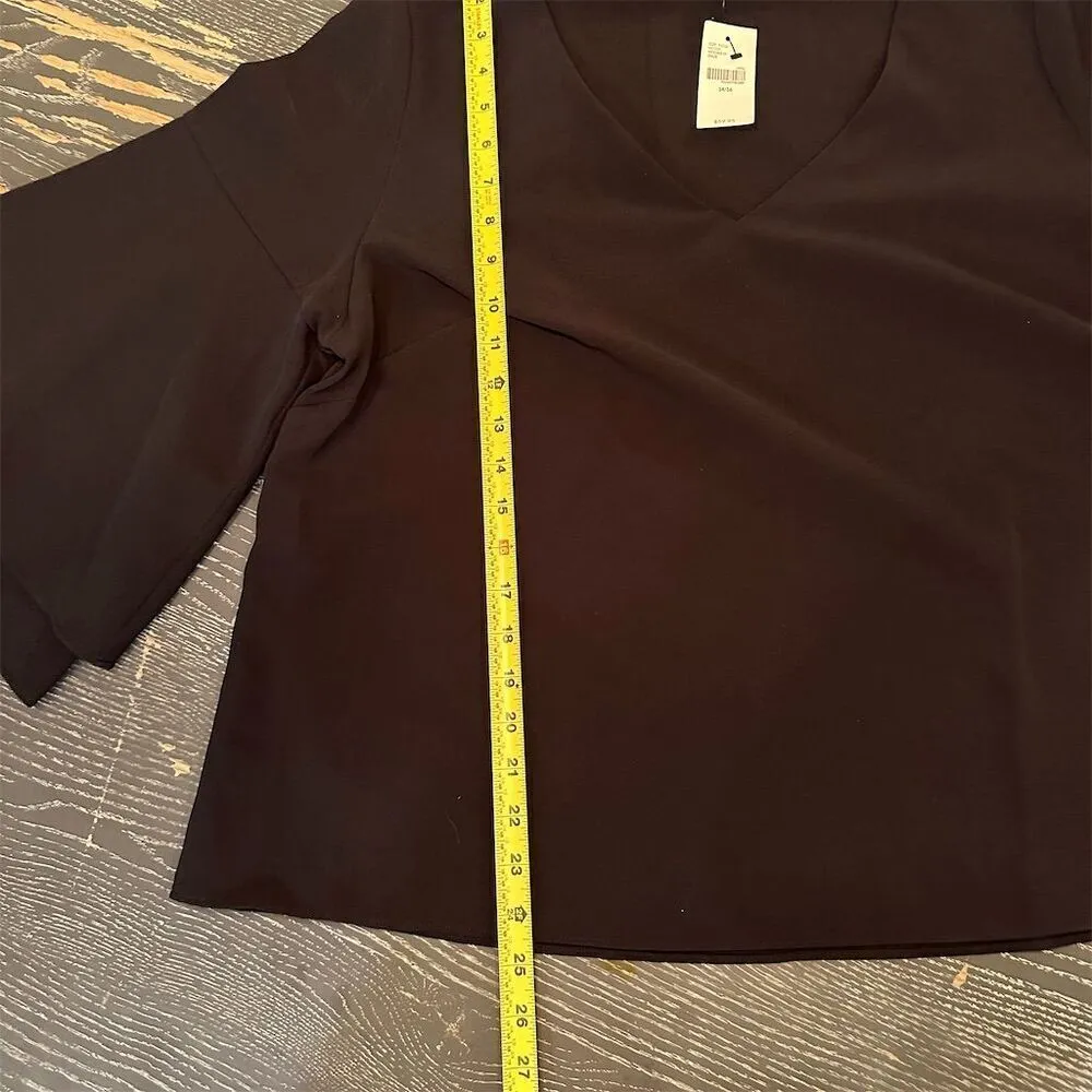 Lane Bryant Women's Black V-Neck Bell Sleeve Blouse Size 14/16 Casual Top - Image 11