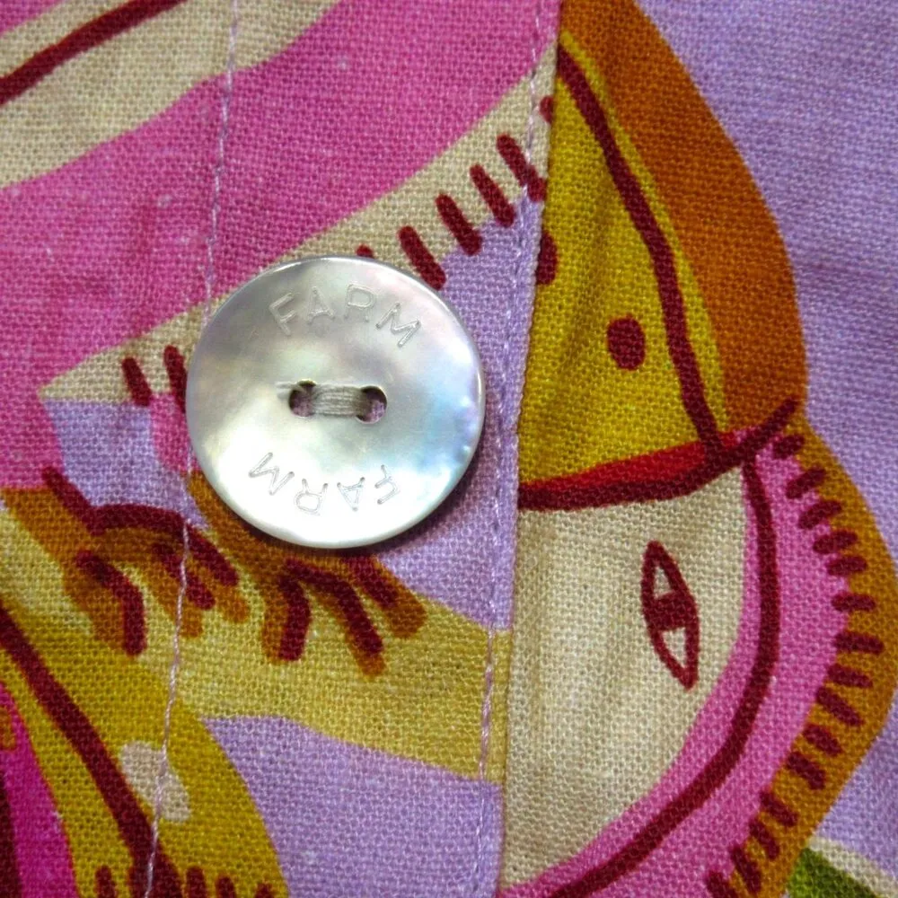 NWT FARM Rio Beaks & Bananas Midi in Lilac Linen Blend Strappy Tank Dress M $165 - Image 4