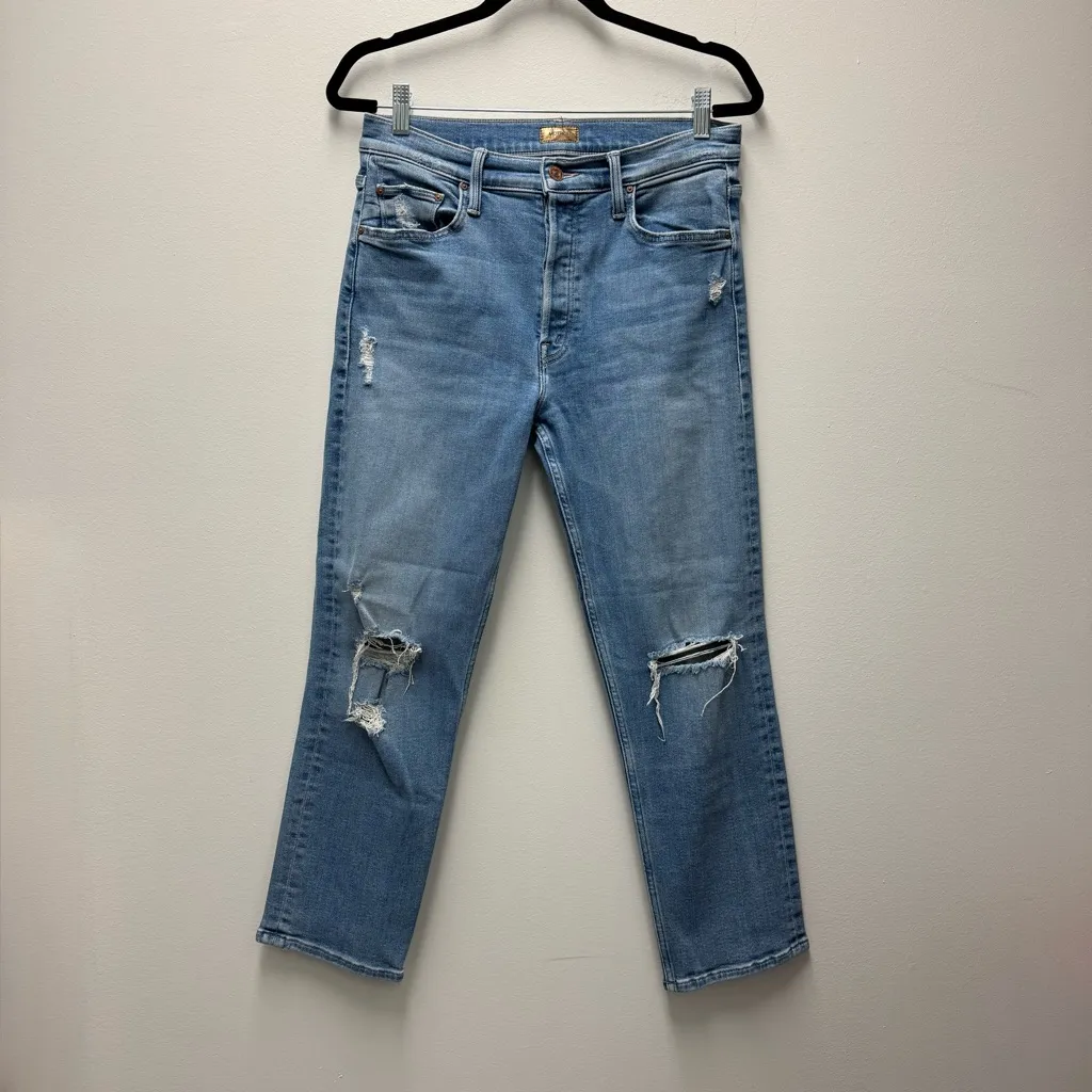 Mother The Tomcat Denim Straight Leg Jeans, Play Like A Pirate Blue | 29 - Image 3