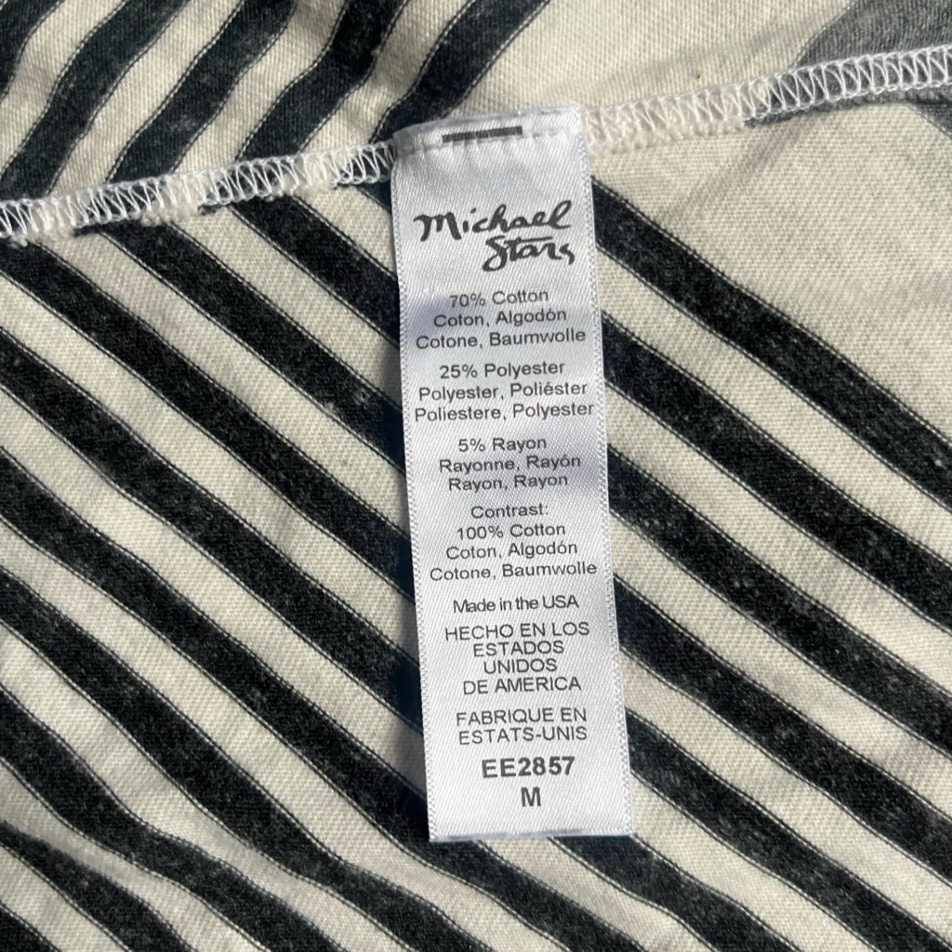 Michael Stars Cream Gray Black Striped Trapeze Sleeveless Tank Summer Size M - Image 5