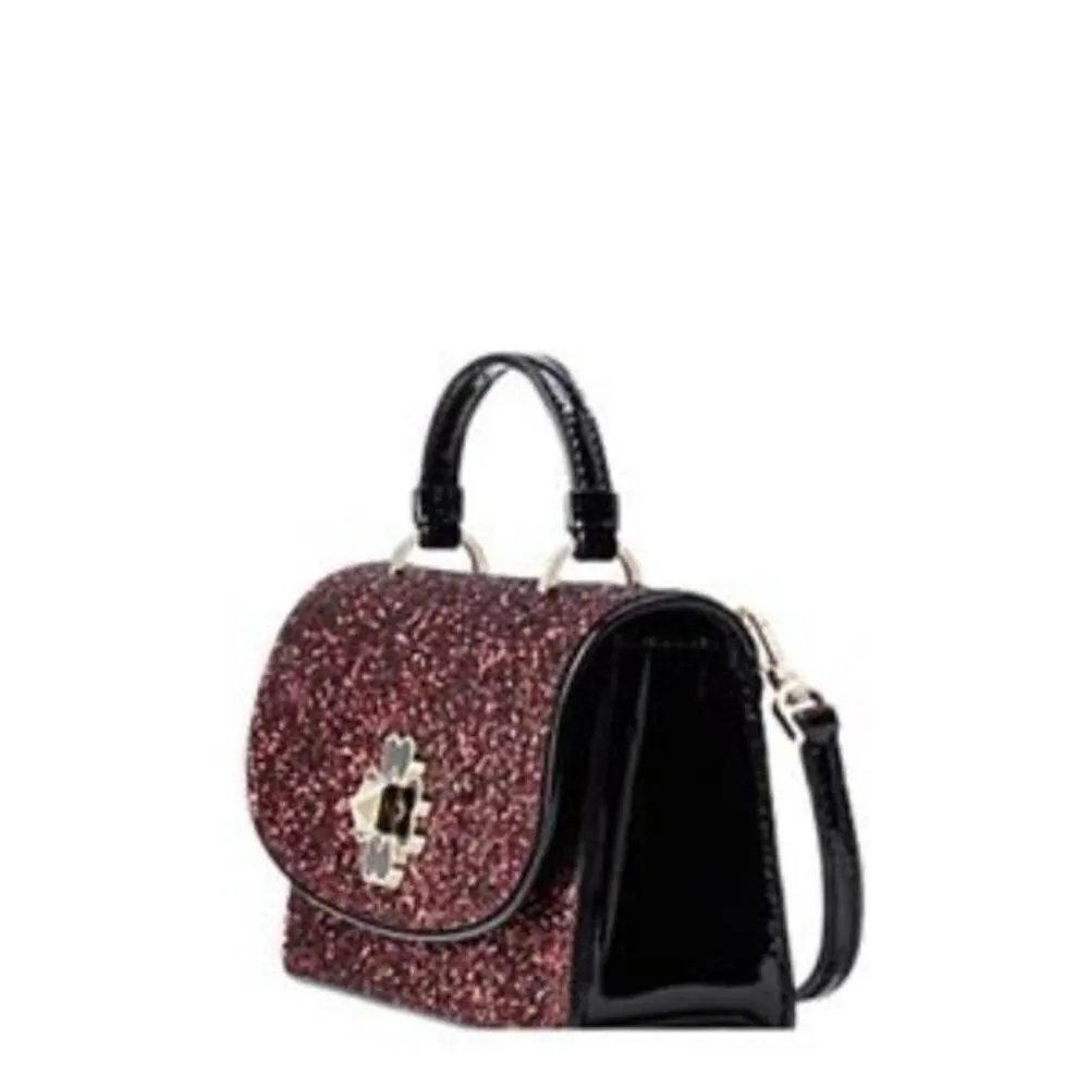 Kate Spade Black Cherry Glitter Crossbody Bag w Cardholder Patent Leather NWT - Image 6